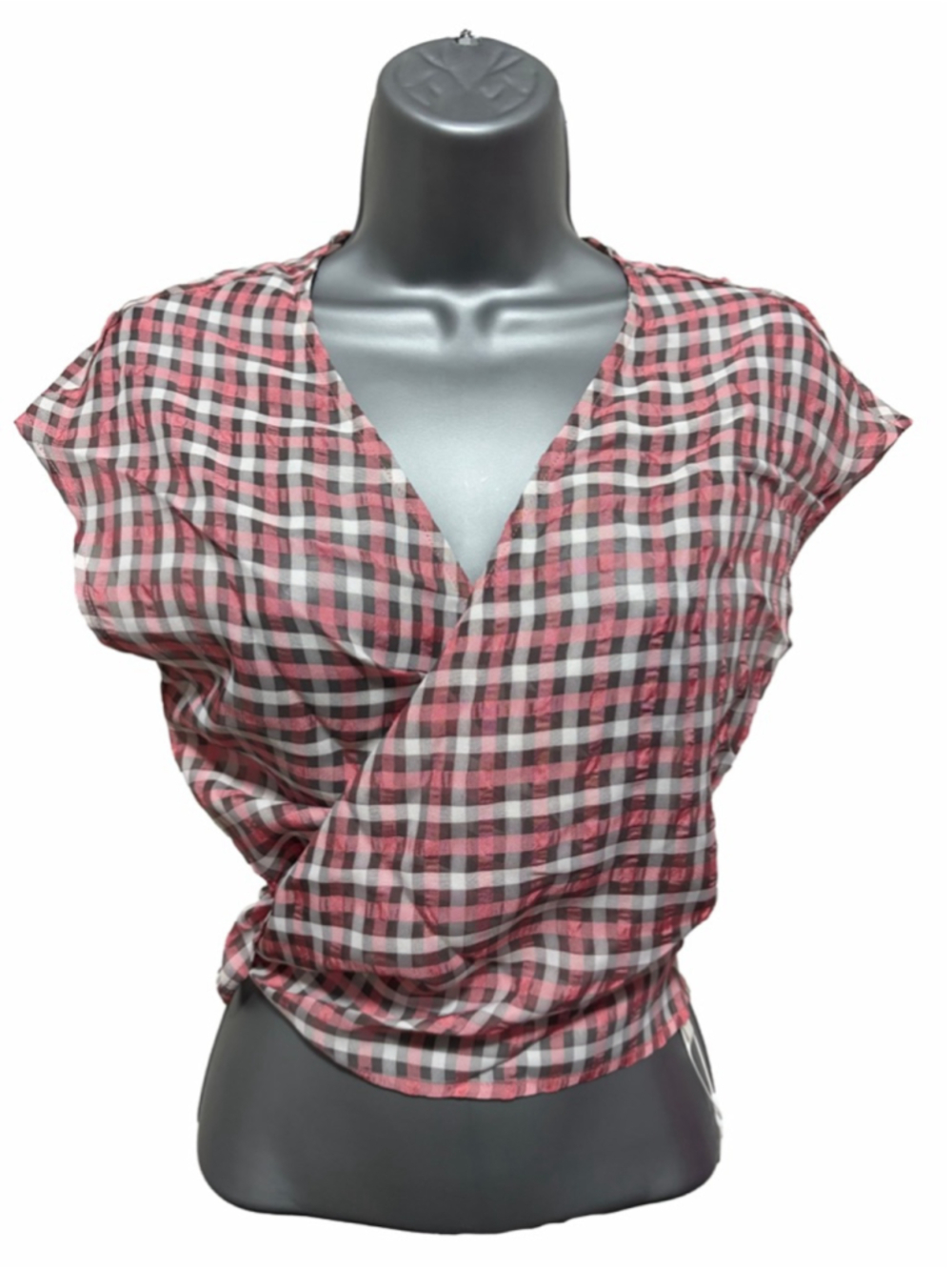 NWT Halara Plaid Print Wrap Shirt size medium